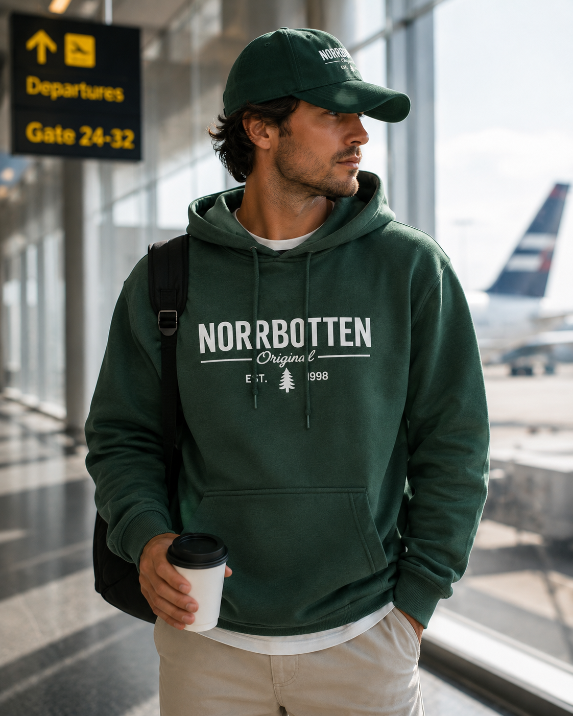 Hoodie – Norrbotten Original skogsgrön