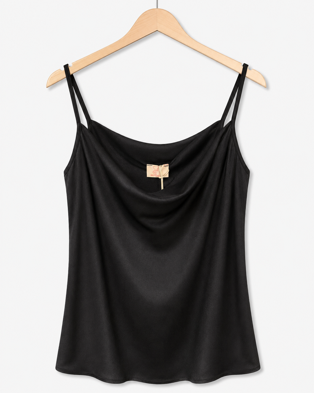 Elegant viskostopp med siden – Svart