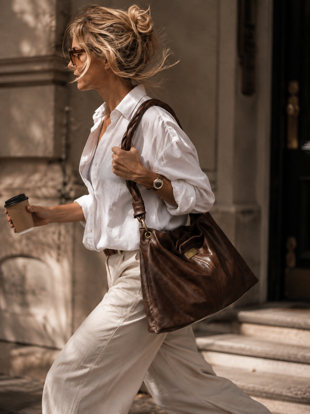 Lise Shoulder Bag, Dark Brown