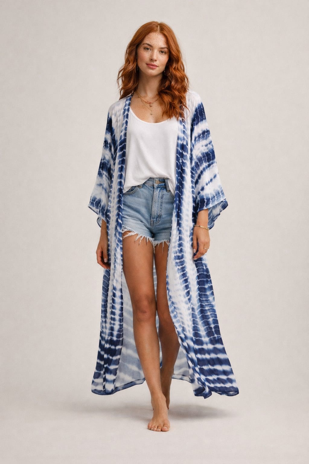 Kimono – Tie Dye Viskos (One Size M–XL)