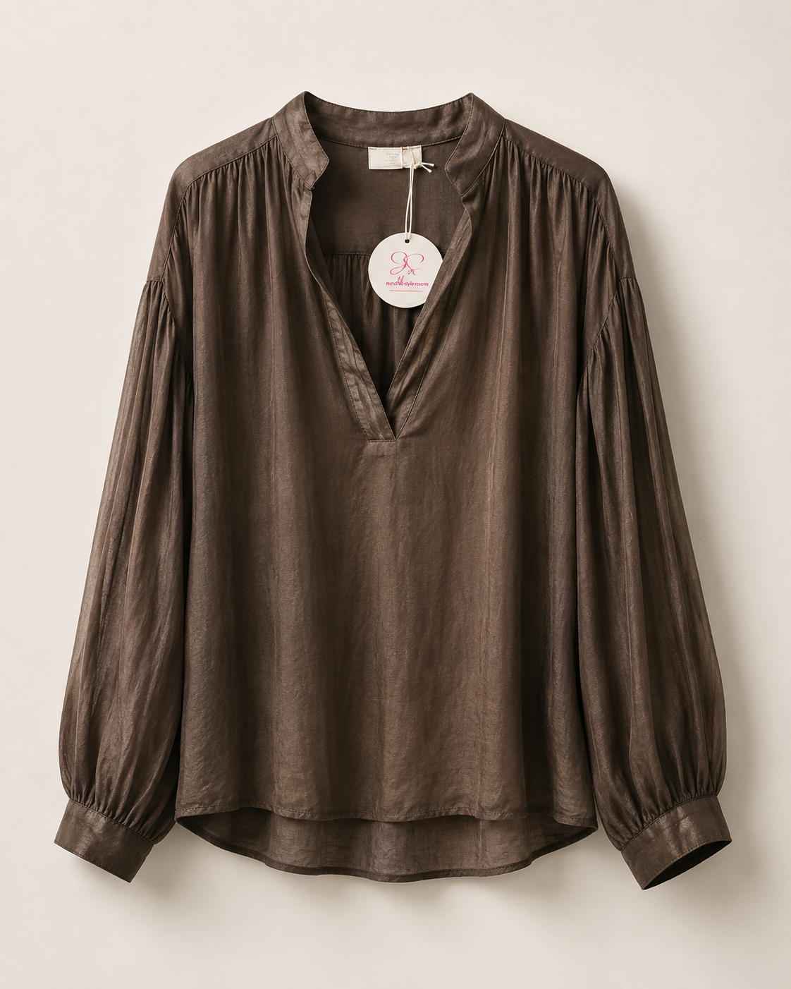 Luna Cotton Blouse – Chocolate Brown