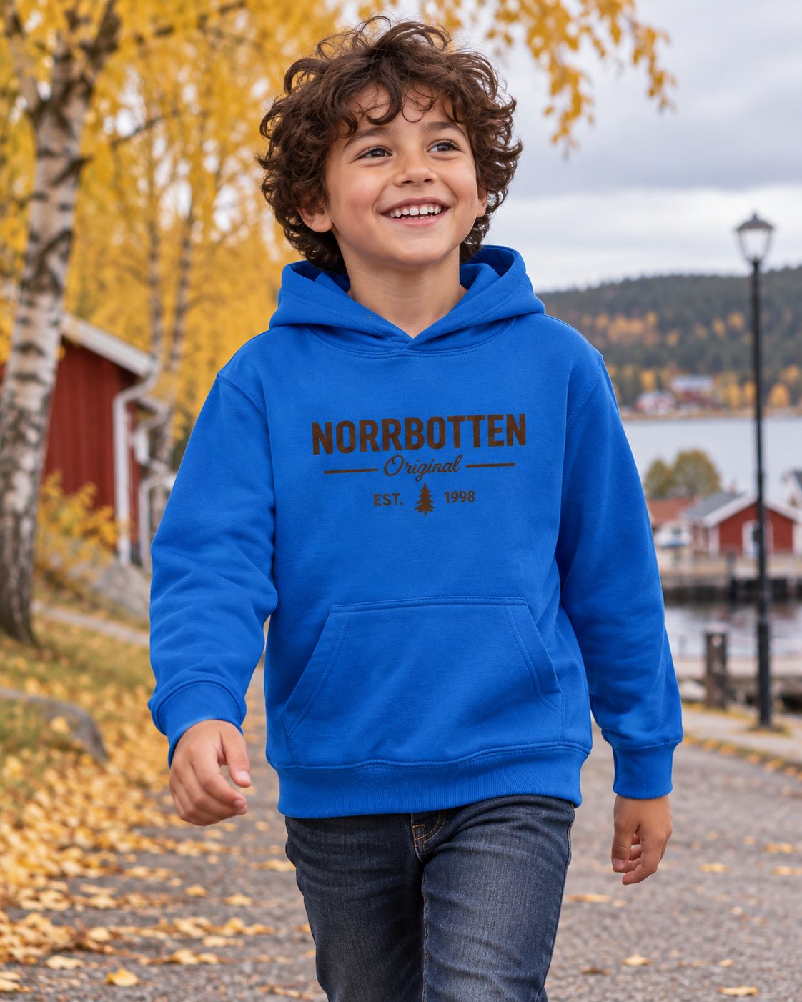 Norrbotten Kids Hoodie – safir blå