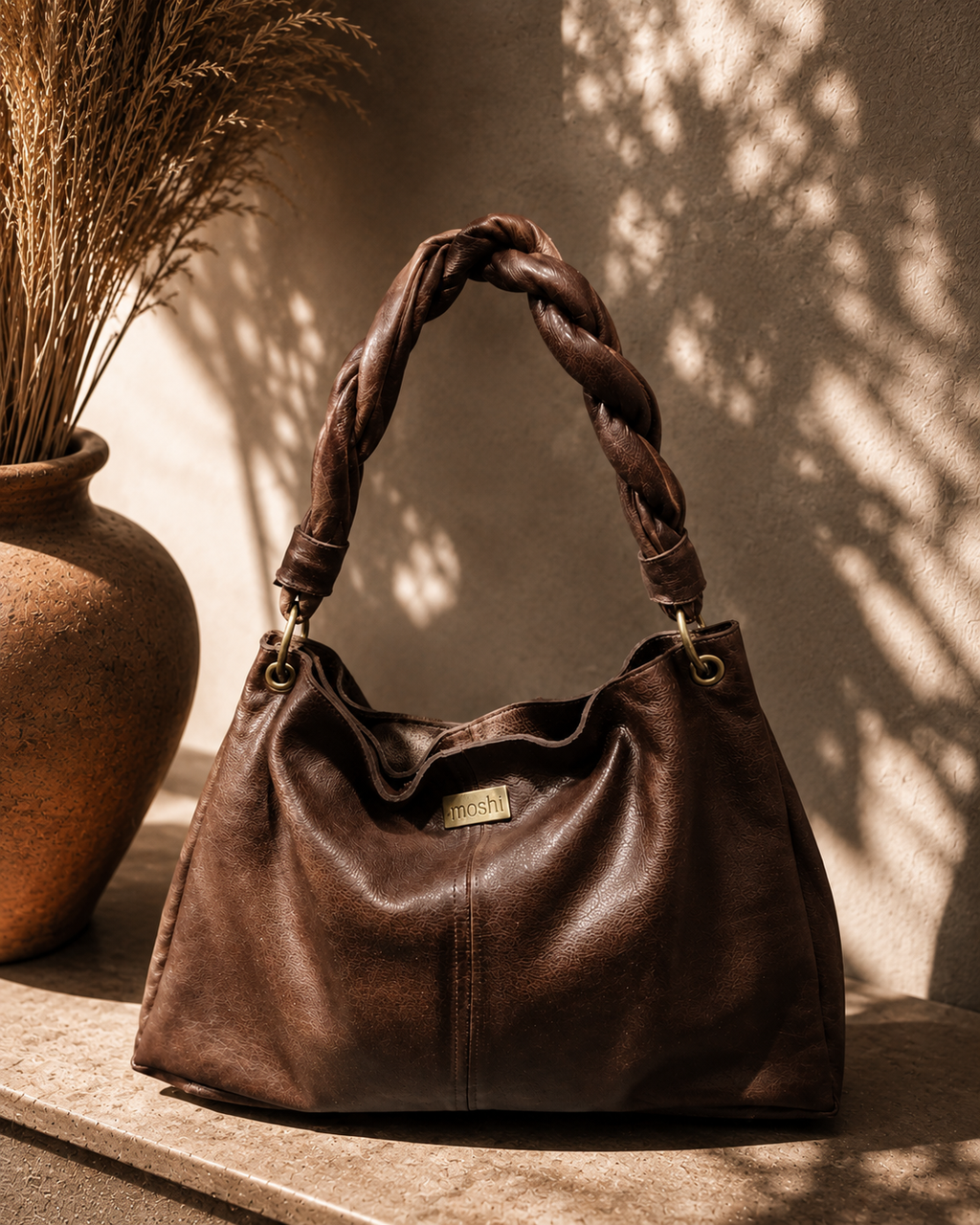 Lise Shoulder Bag, Dark Brown