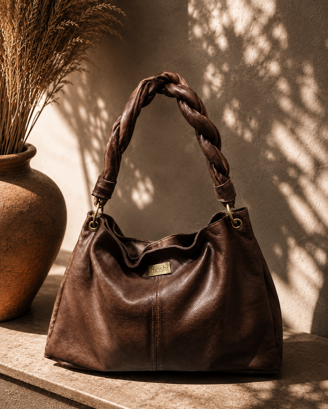 Lise Shoulder Bag, Dark Brown