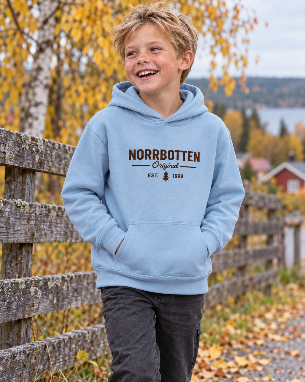 Norrbotten Kids Hoodie –Ljusblå