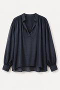 Luna Cotton Blouse –  svart