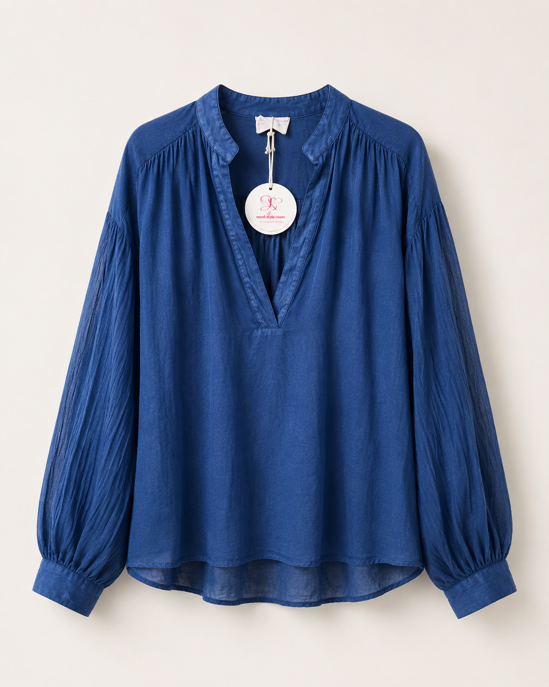 Luna Cotton Blouse – Navy