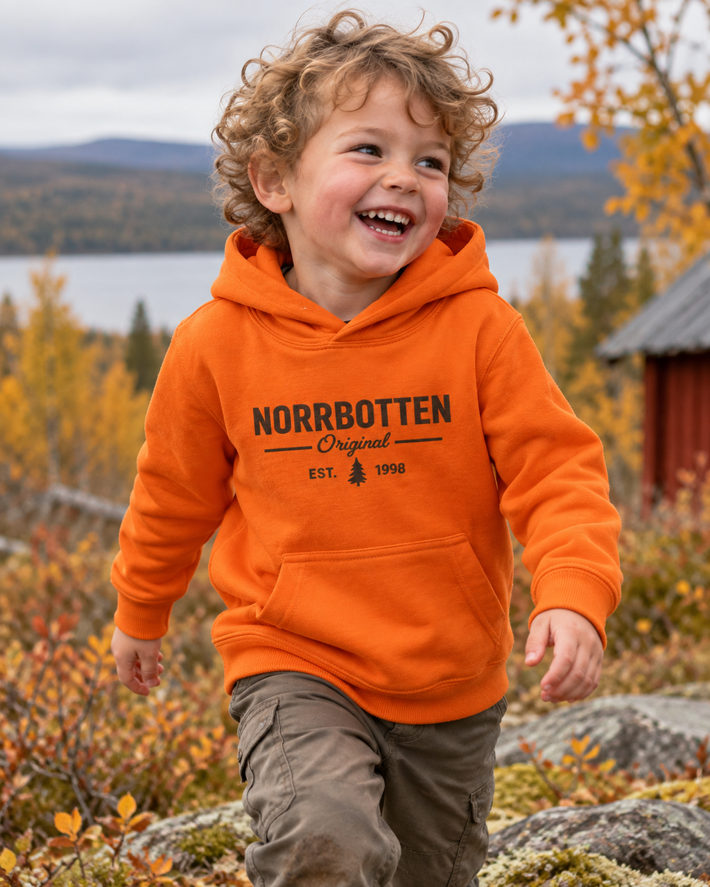 Norrbotten Kids Hoodie – Orange