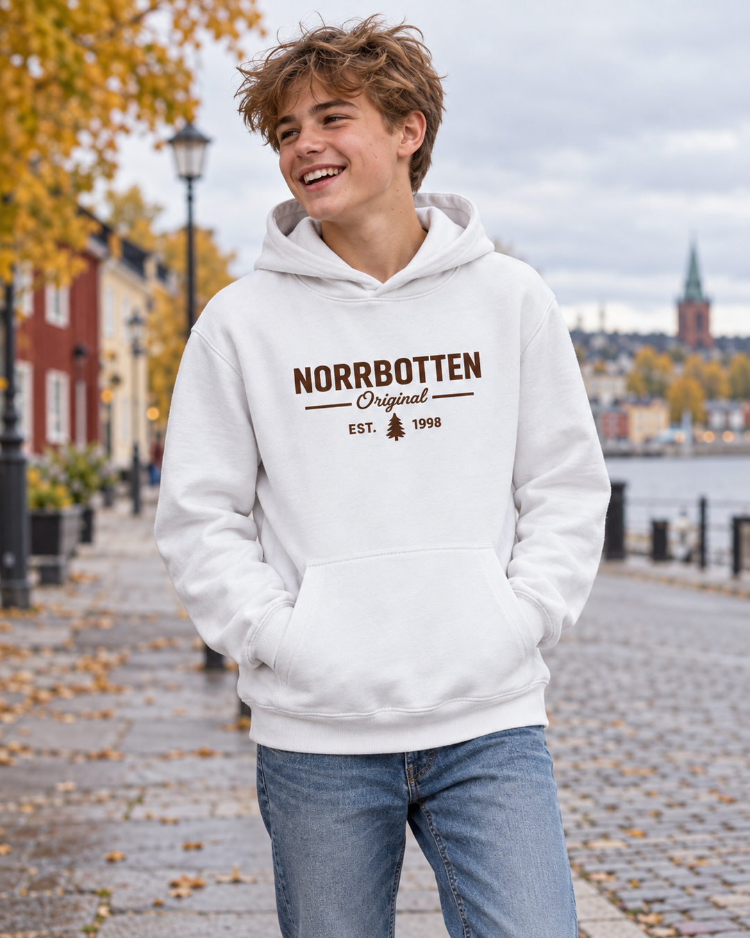 Norrbotten Kids Hoodie – Vit