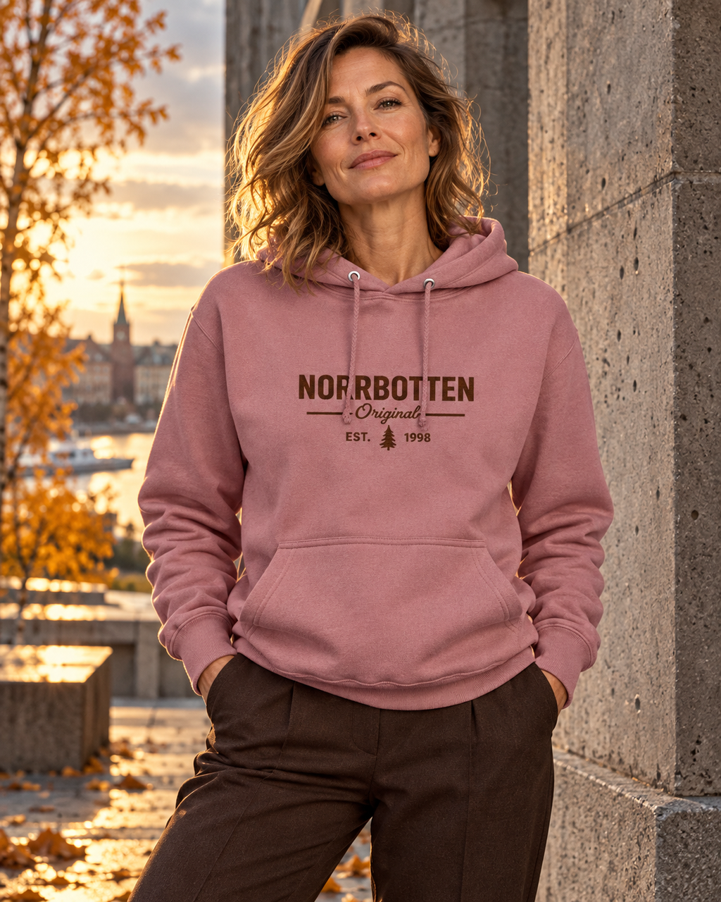 Hoodie – Norrbotten Original Dusty pink