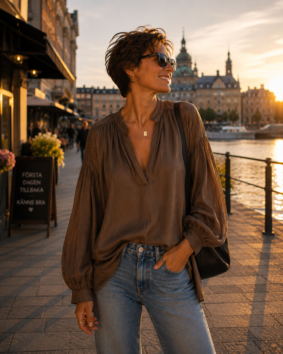 Luna Cotton Blouse – Chocolate Brown