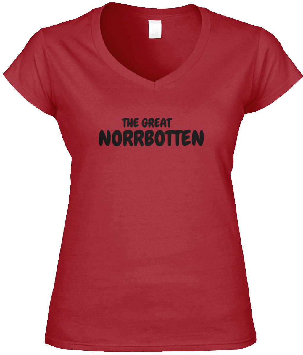The Great Norrbotten – Röd  V-ringad T-shirt