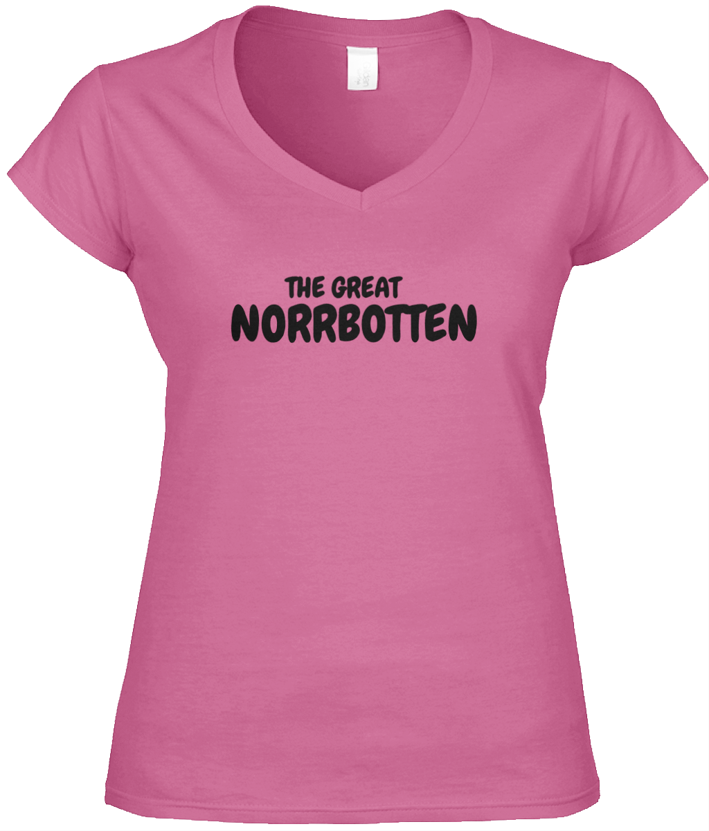 The Great Norrbotten – Rosa V-ringad T-shirt