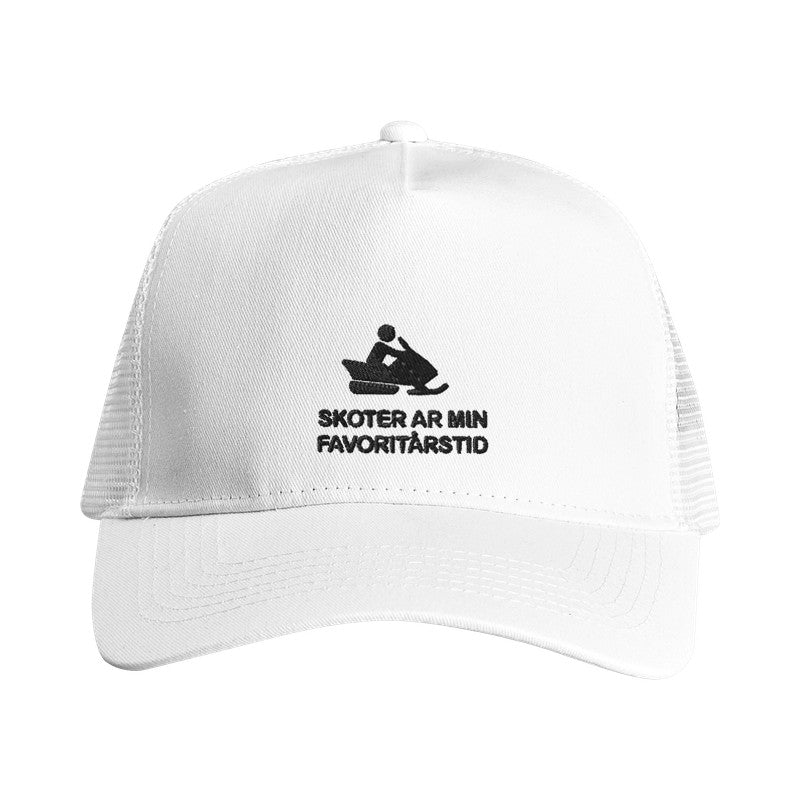 Snapback Trucker keps med brodyr vit