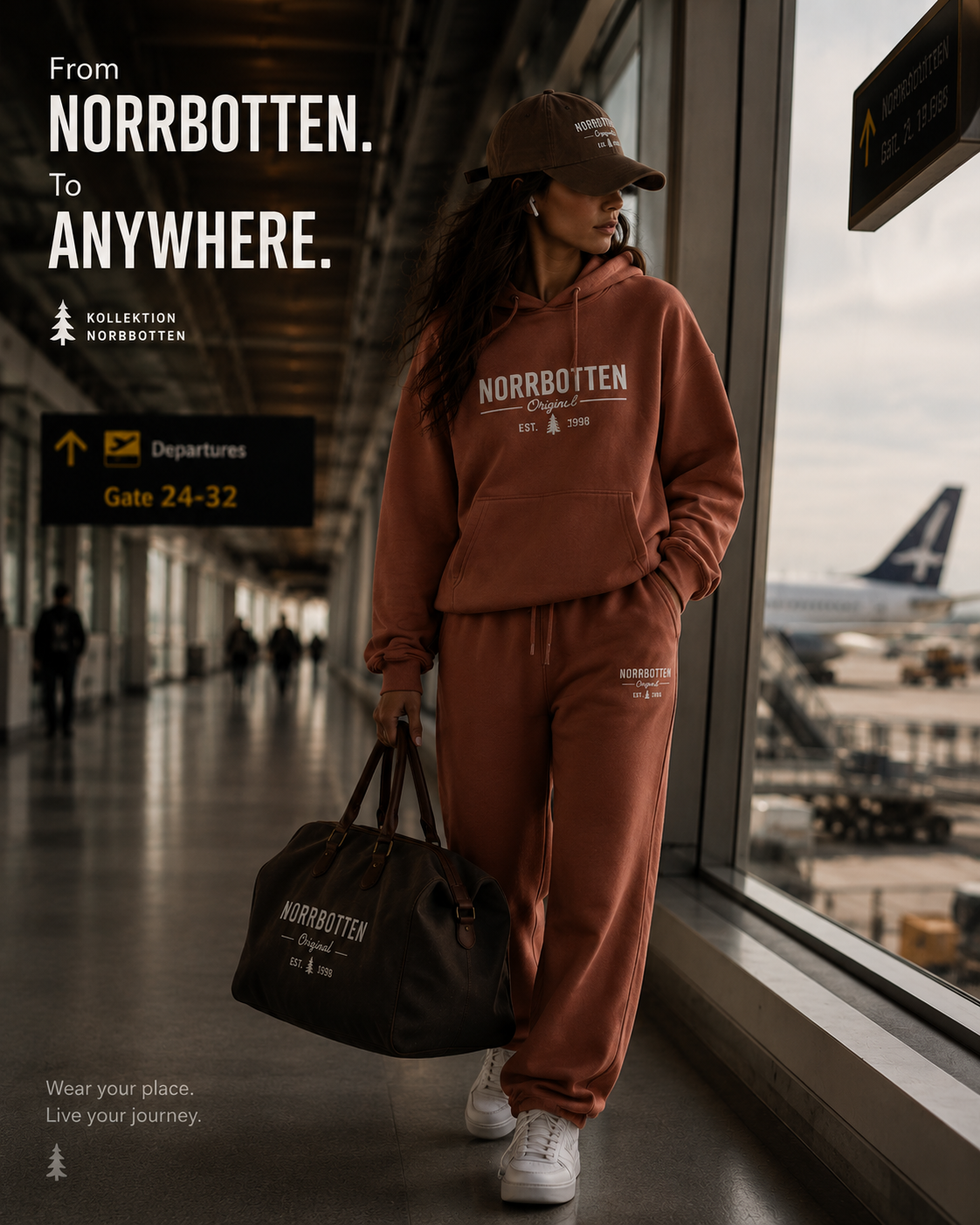 Hoodie – Norrbotten Original |Barkbrun