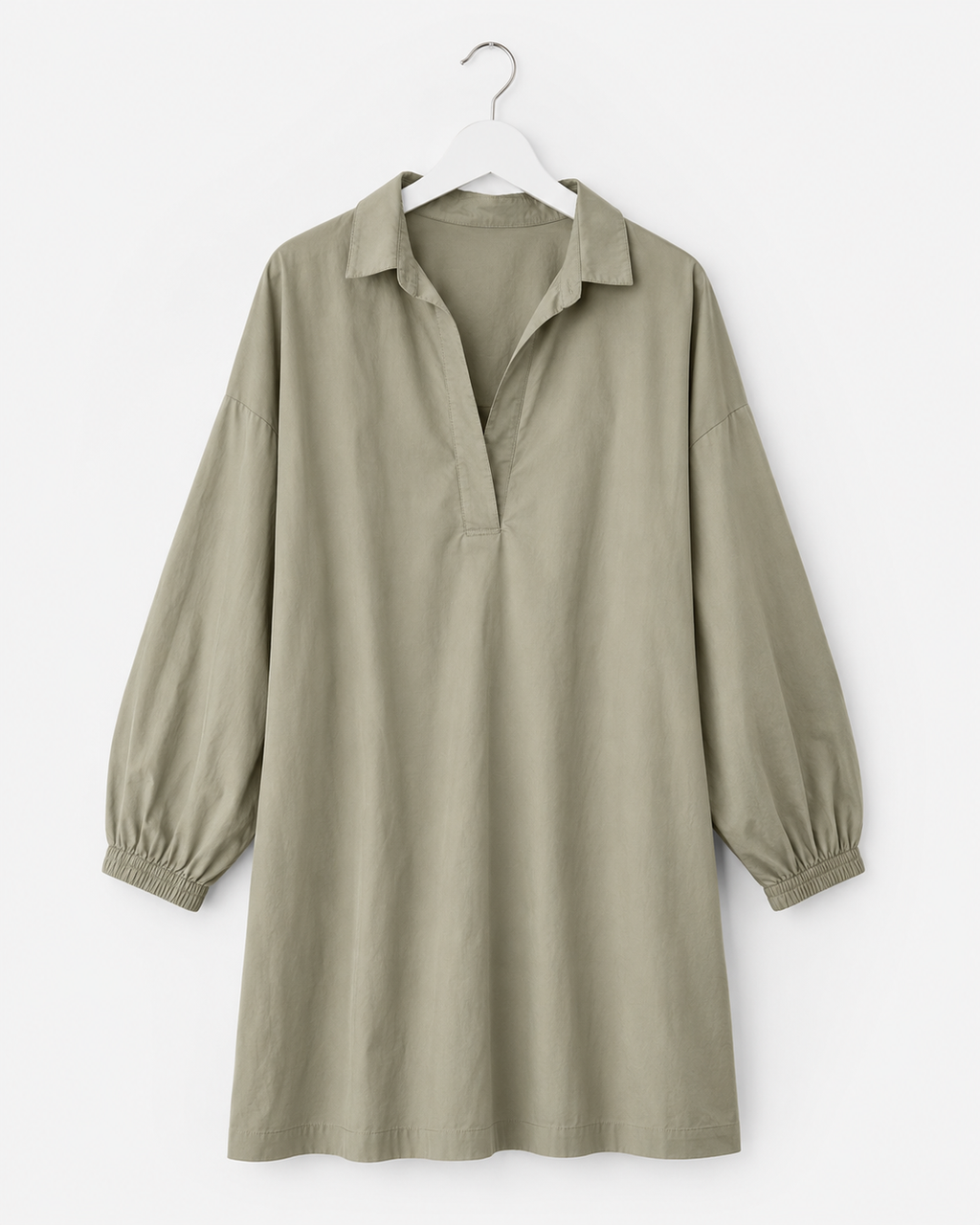 Skjortklänning / tunika i 100% bomull – Khaki