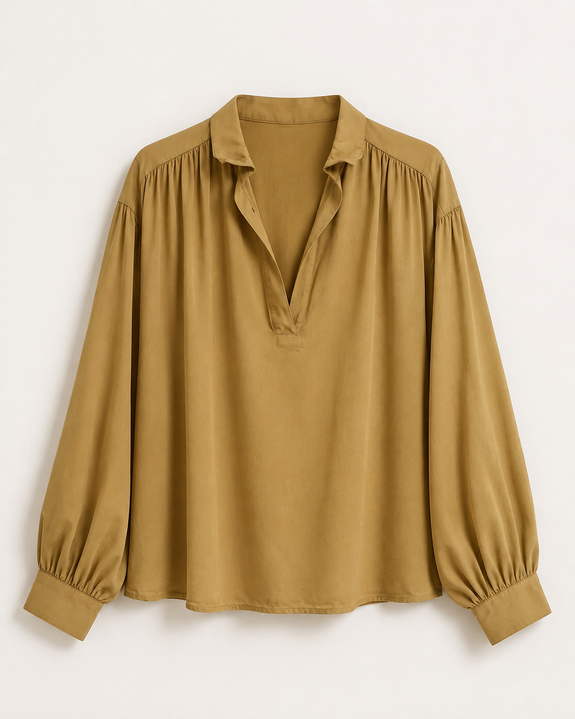 Luna Cotton Blouse –  camel