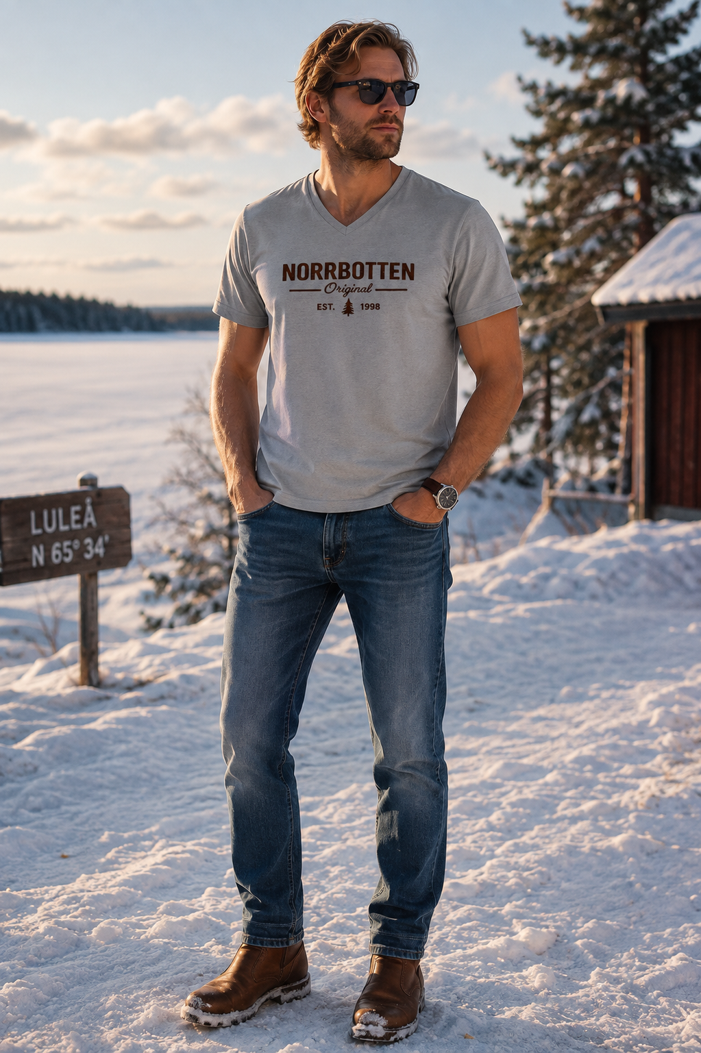 T-shirt Norrbotten original Grå