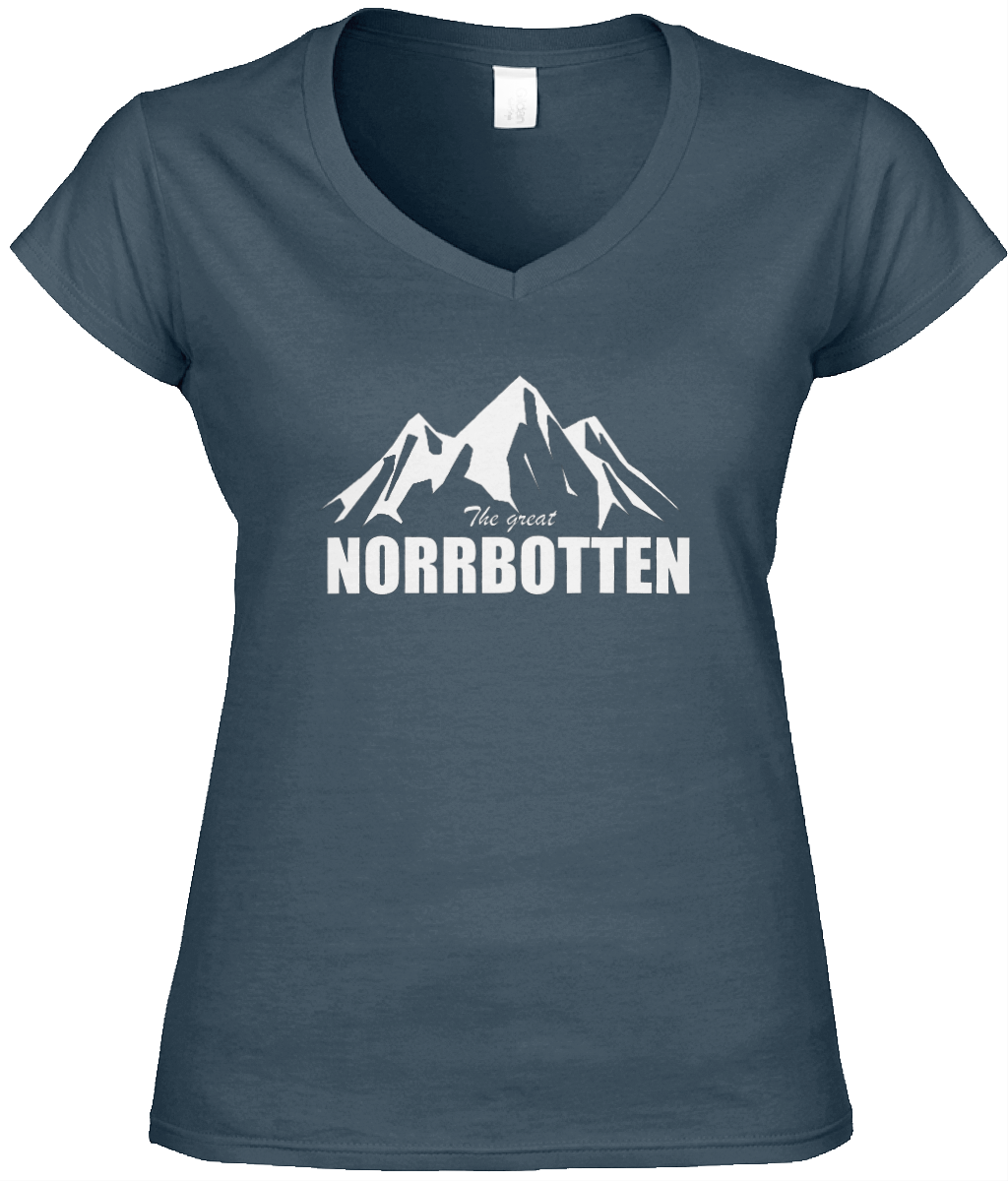 The Great Norrbotten – French Navy  V-ringad T-shirt (Dam)