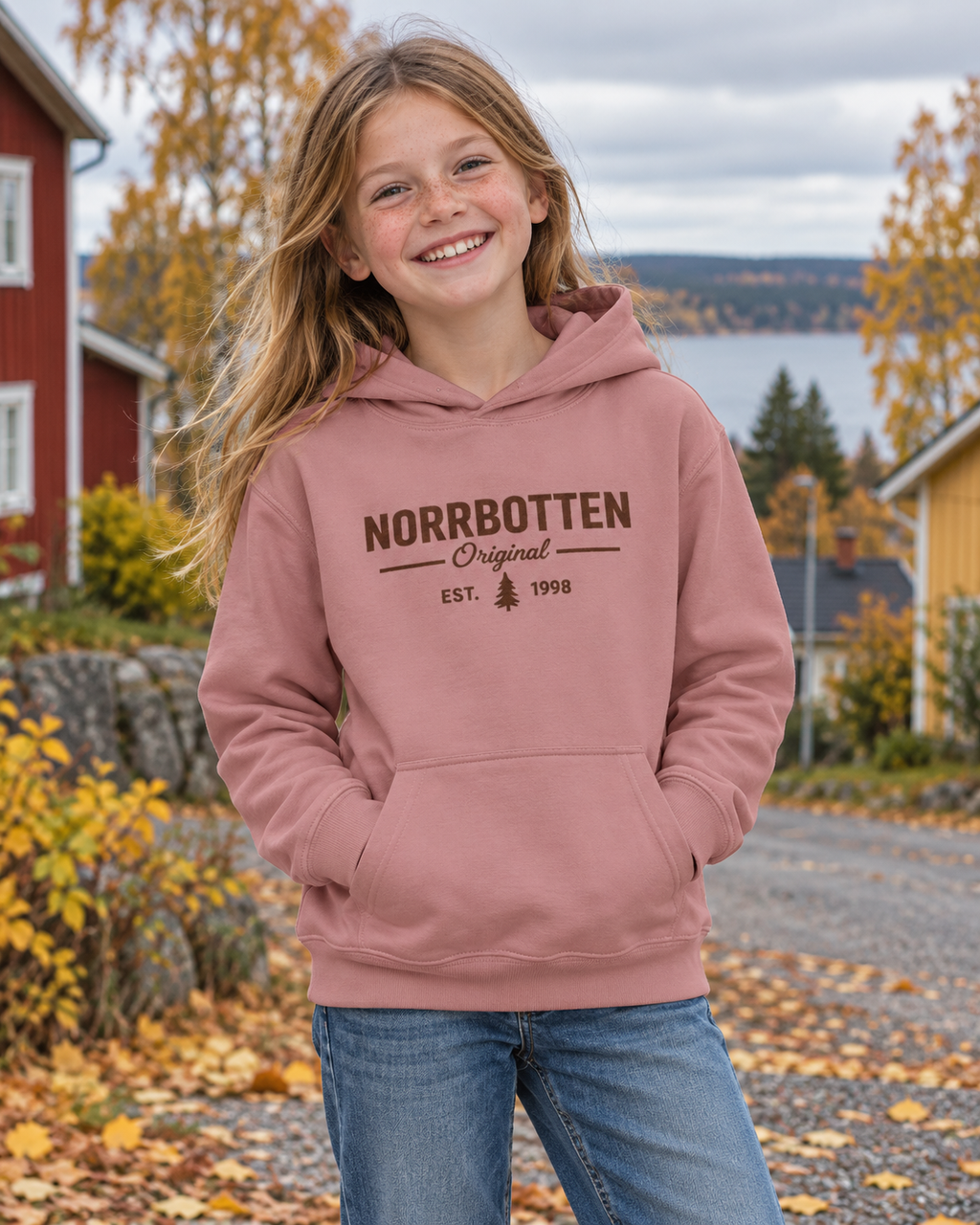 Norrbotten Kids Hoodie – dusty pink