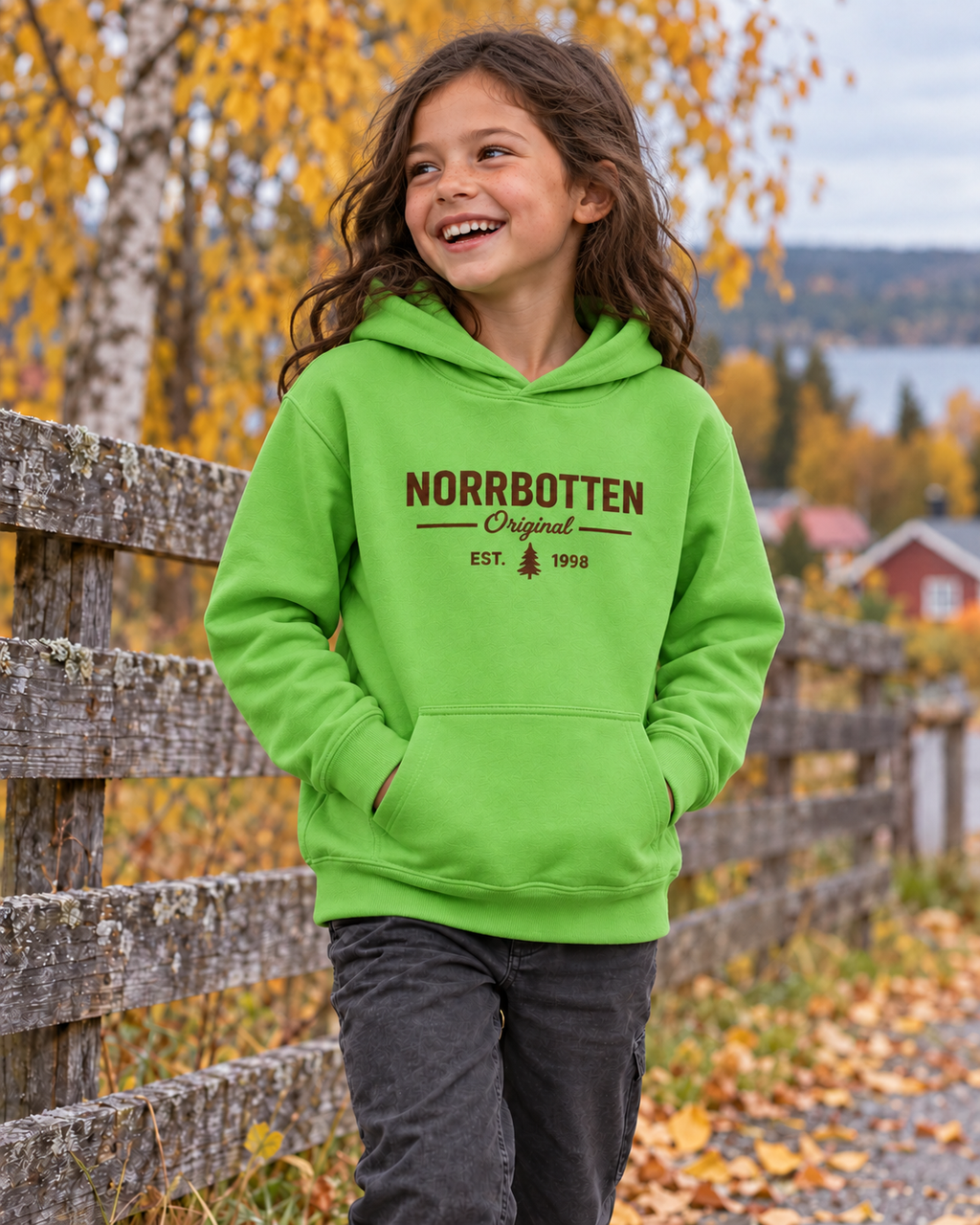 Norrbotten Kids Hoodie – ljus grön