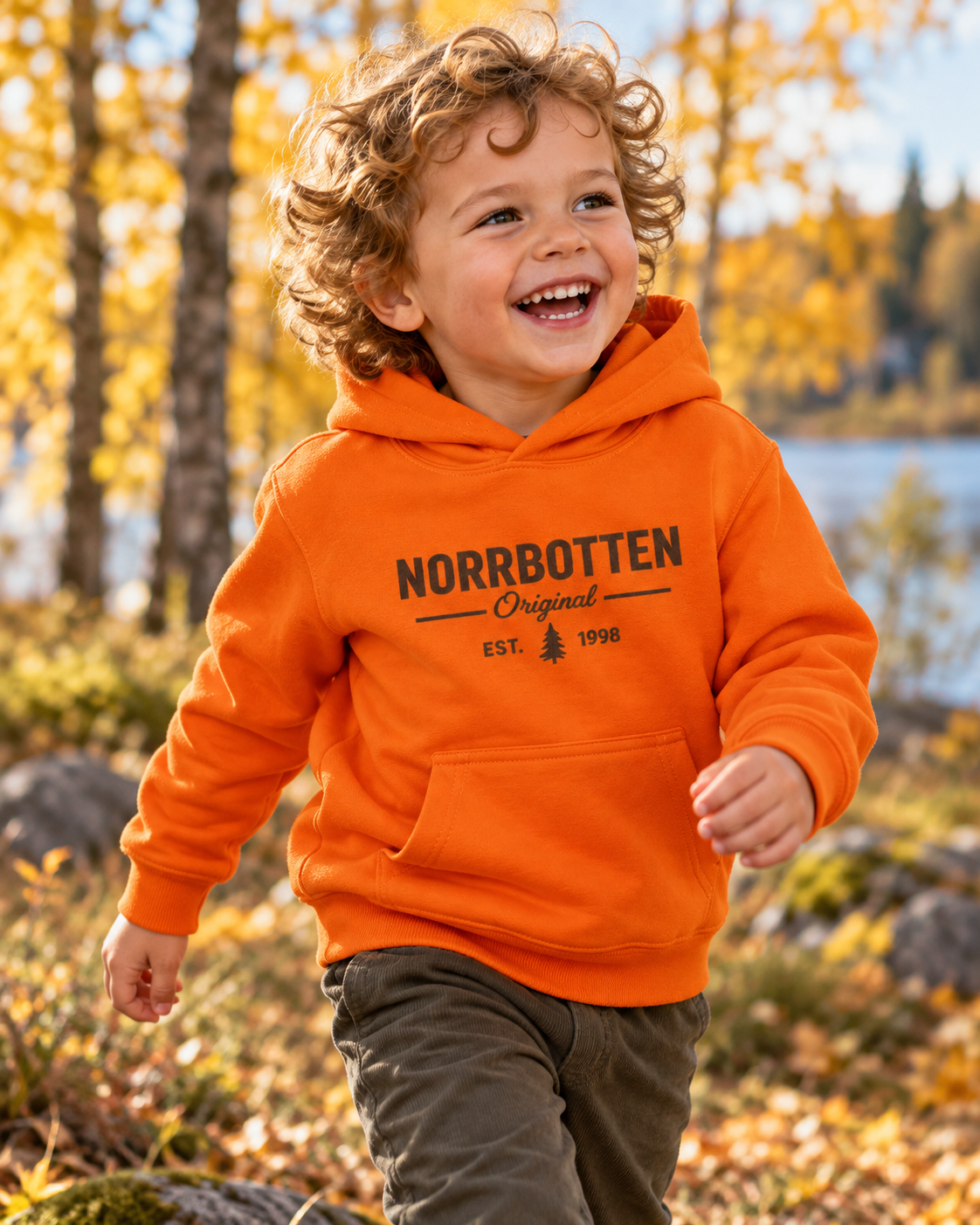 Norrbotten Kids Hoodie – Orange