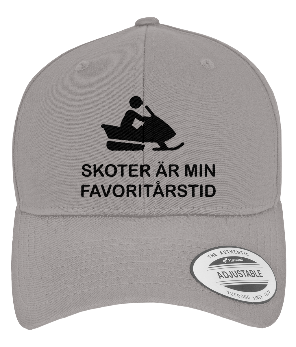 Curved Classic Snapback – Skoter är min favoritårstid - heather grey