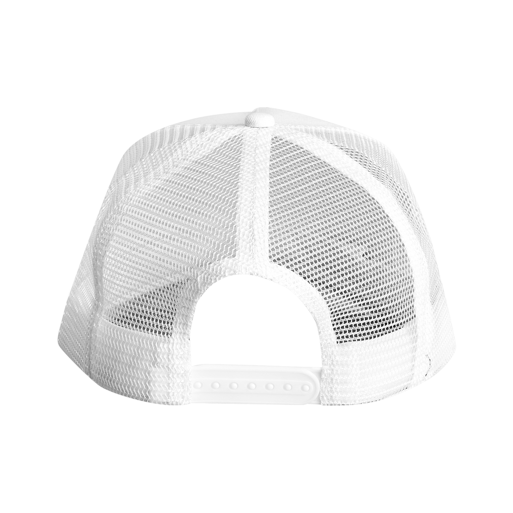 Snapback Trucker keps med brodyr vit