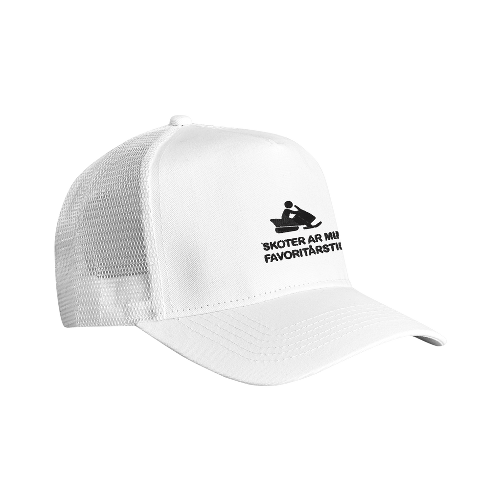 Snapback Trucker keps med brodyr vit