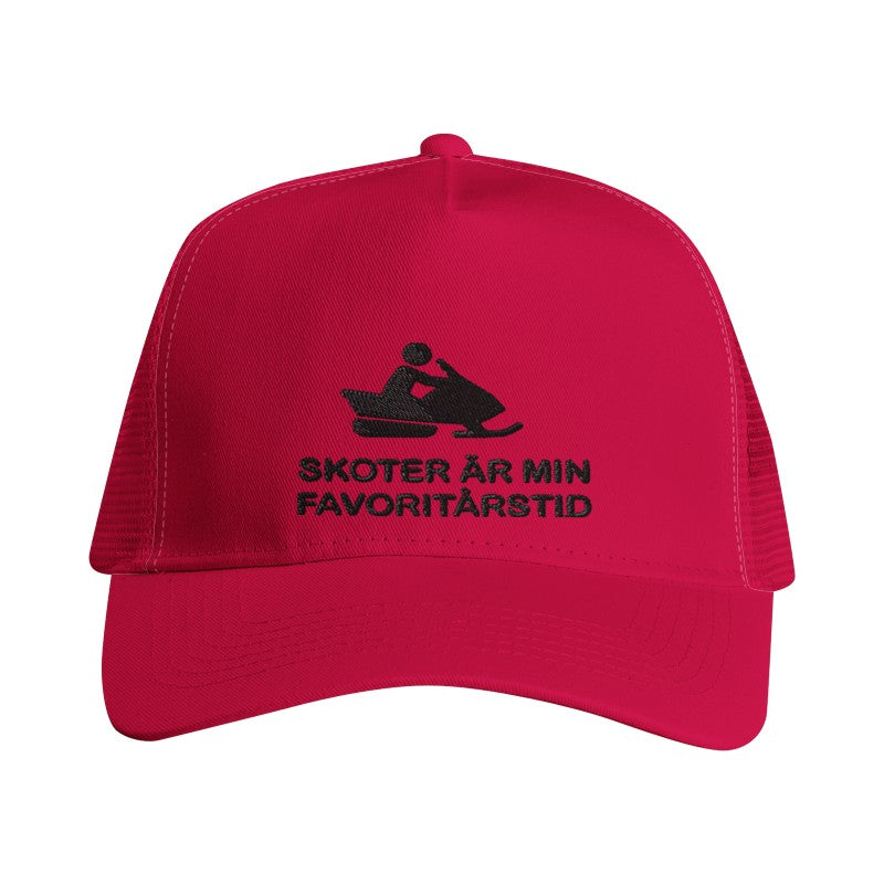 Snapback Trucker keps med brodyr röd