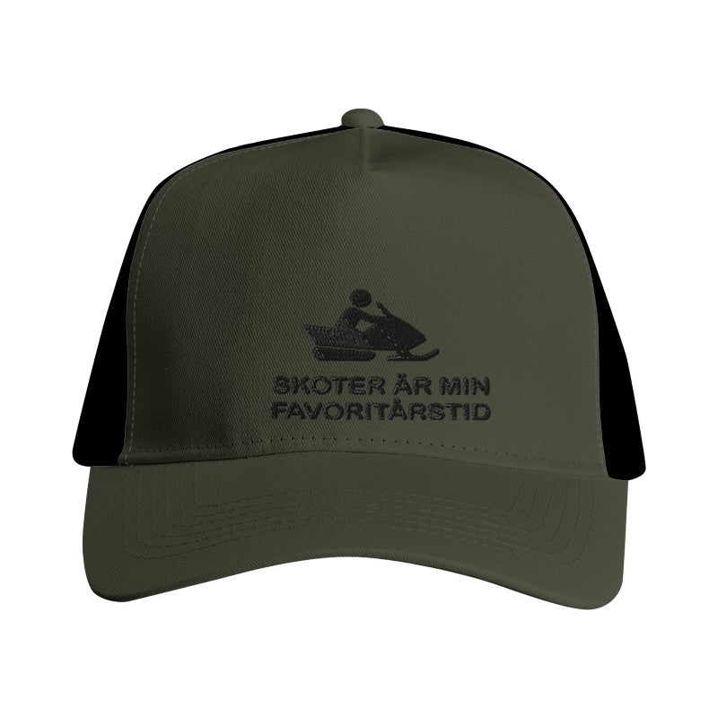 Snapback Trucker keps med brodyr Khaki/svart