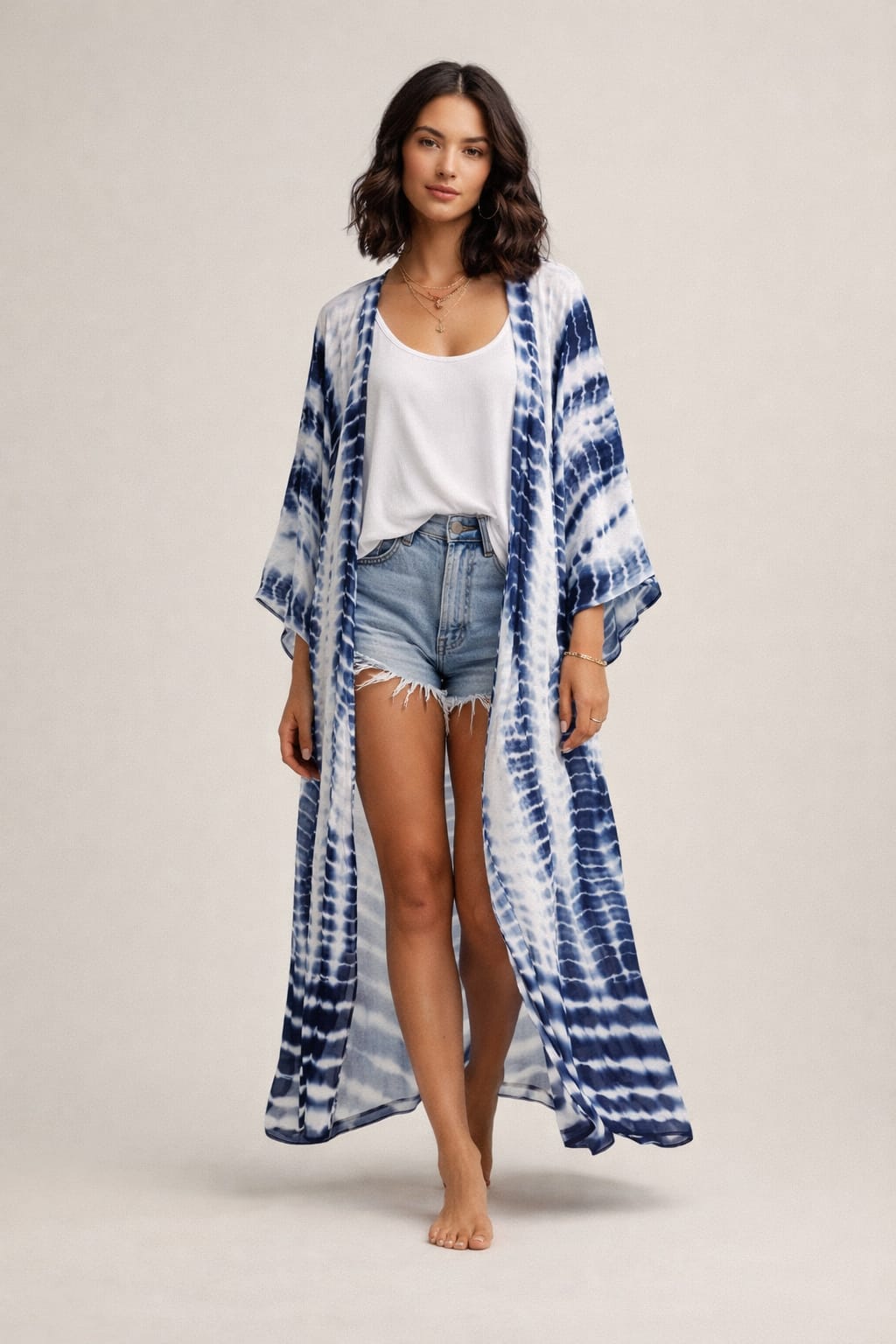 Kimono – Tie Dye Viskos (One Size M–XL)